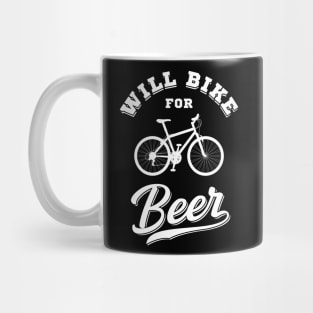 Will Bike For Beer Funny Gift Mug